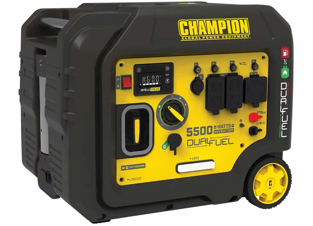 CHAMPION 201003 5500W Dual Fuel Electric Start Inverter Generator -