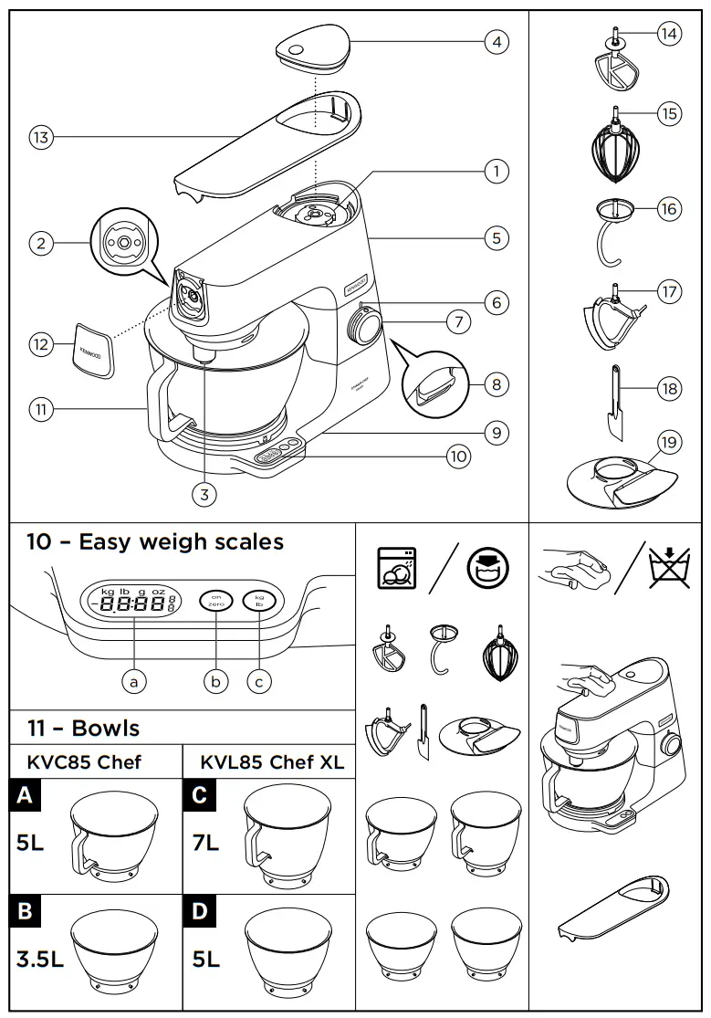 KENWOOD KVC85 titanium Chef Baker Silber fig