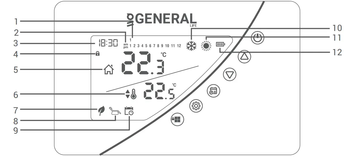 GENERAL LIFE Therma 300S RF Wireless Room Thermostat - fig 2