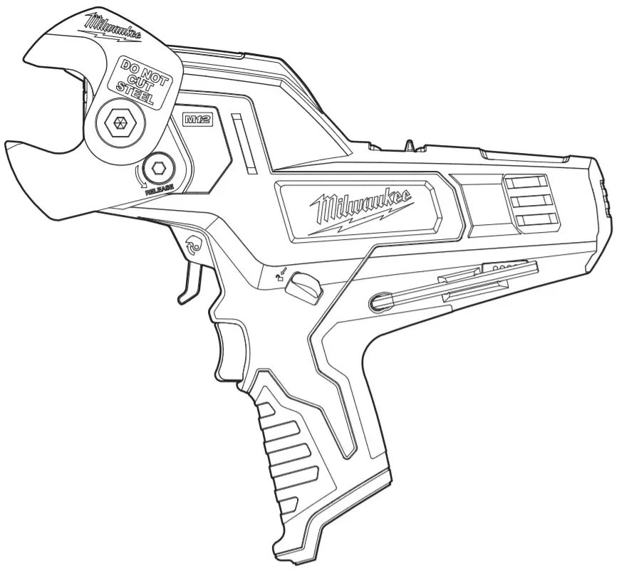 milwaukee 2472-20 M12 CORDLESS 600 MCM CABLE CUTTER