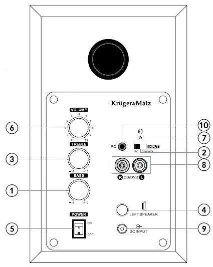 Kruger Matz KM0538 2.0 Bookshelf Active Speakers FIG 1
