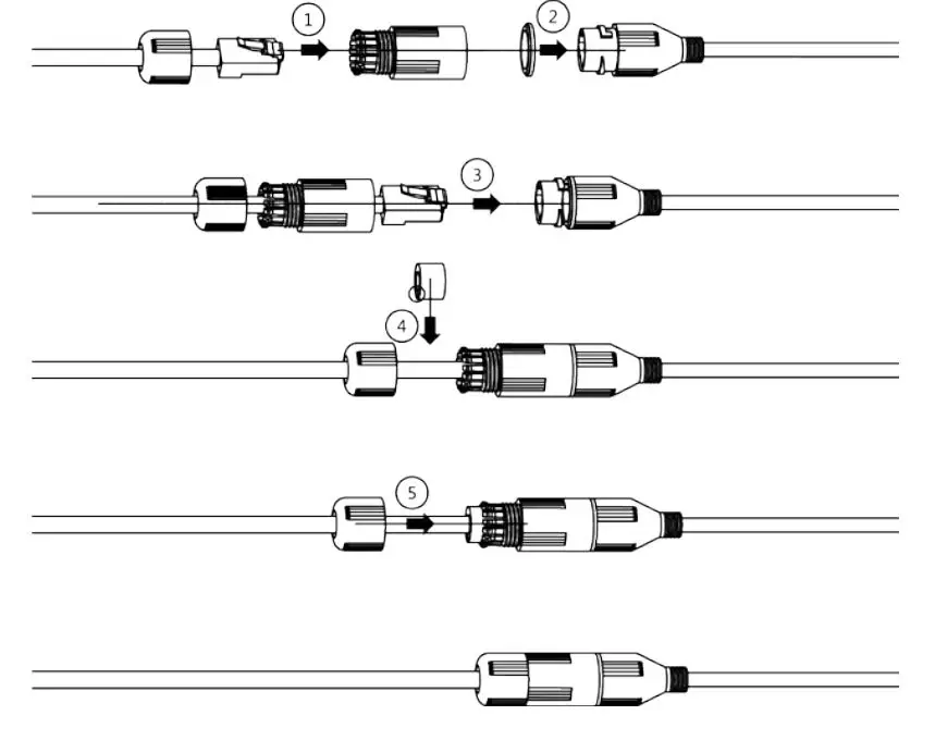dahua HDBW3441R-AS-P Dome Network Camera - Figure 3-7 Install waterproof connector