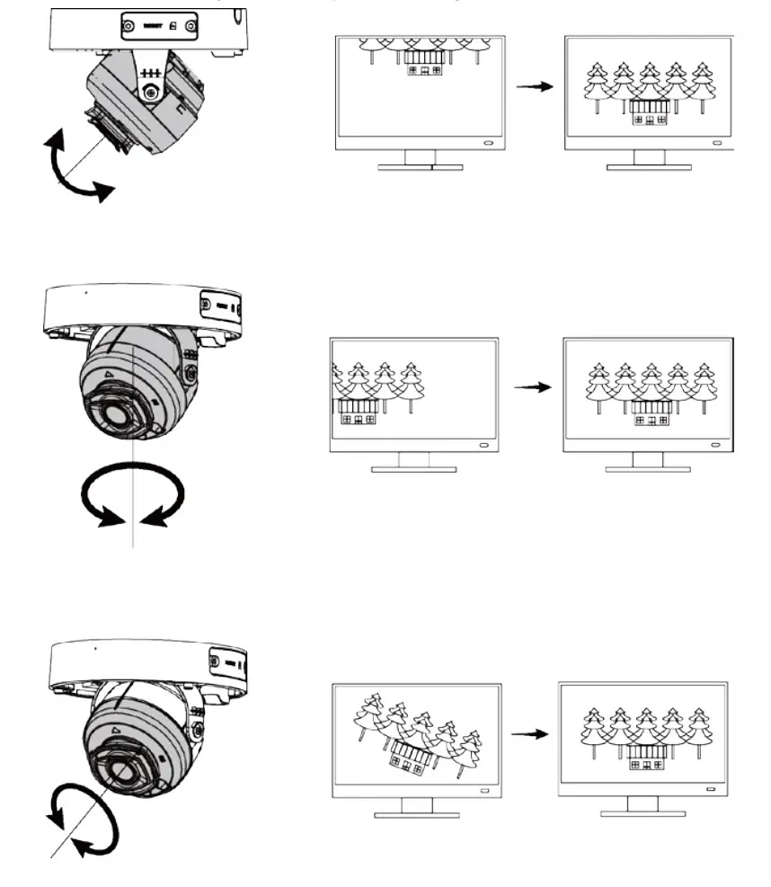 dahua HDBW3441R-AS-P Dome Network Camera - Figure 3-8 Adjust lens angle