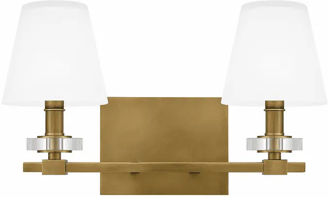 QUOIZEL KLS8616WS Kelsey Glen Weathered Brass 2 Light Bath Lighting Fixture