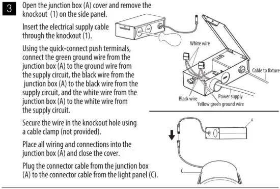 FIG 3 INSTALLATION INSTRUCTIONS FOR RECESSED HOUSING