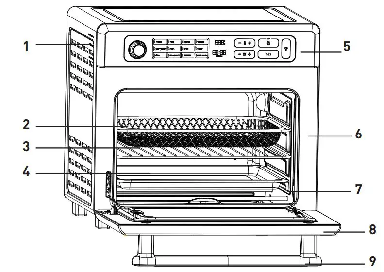 Sunbeam COM7000SS 22L 12-IN-1 Digital Multi Functional Air Fryer Oven User Guide - Features of your Sunbeam