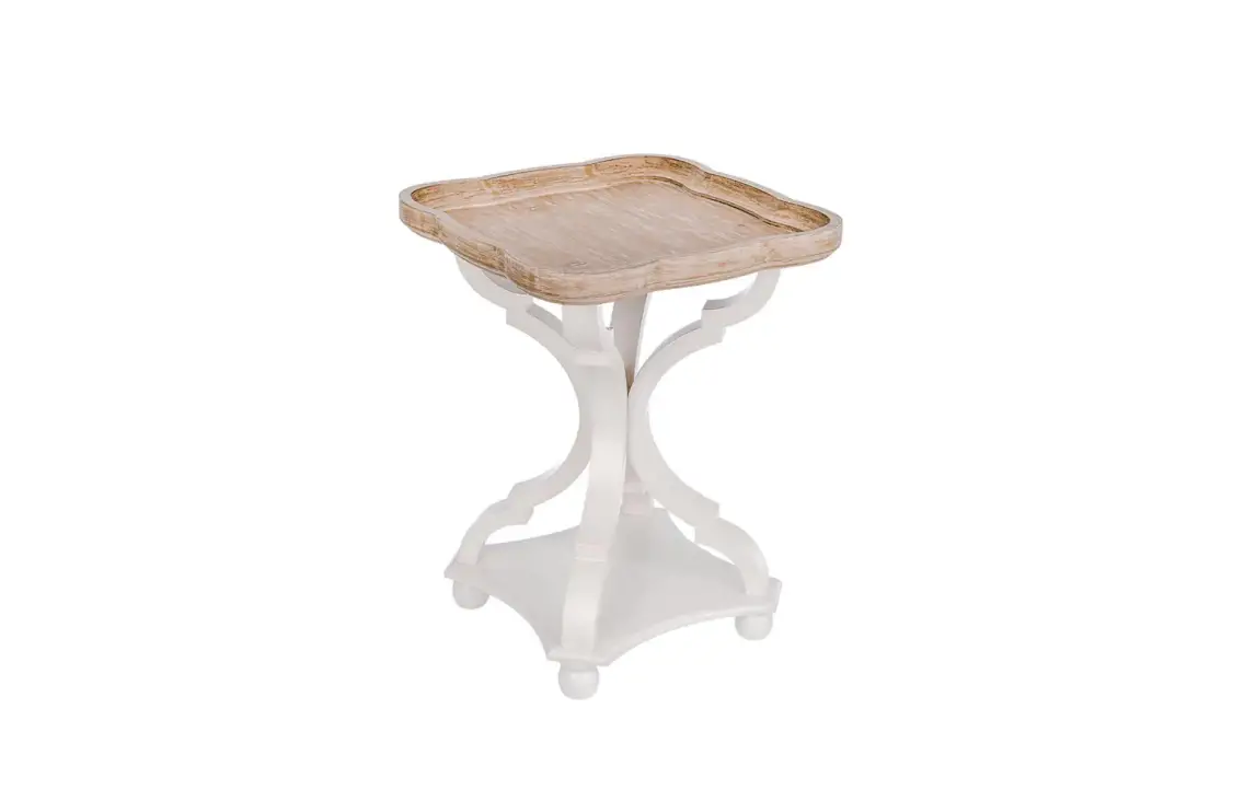 Parisloft Sas003 Wood Tray Top Cross Legs End Table User Manual
