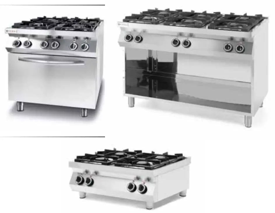 Hendi 225882 Gas Cooker Kitchen Line 4-burner User Manual