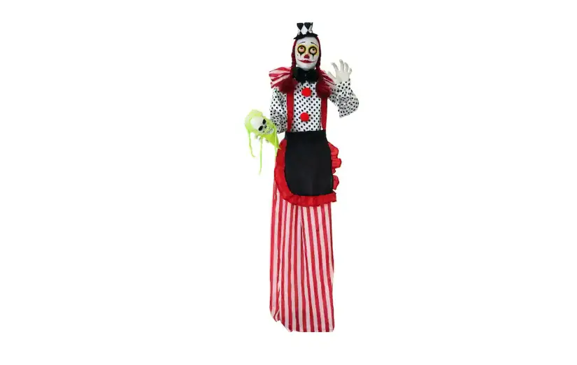 Haunted Hill Farm Hhclown-18fls 65 In. Battery Operated Poseable Standing Clown With Red Led Eyes Instruction Manual