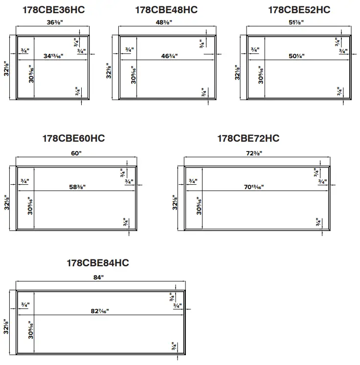 Top Surface Dimensions 