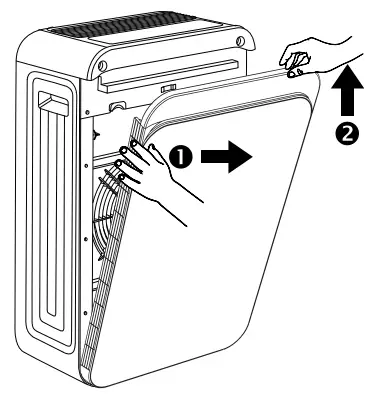 FIELD CONTROLS Trio Plus Air Purifier - hands on the upper