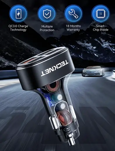 TECKNET-78801-54W-4-Port-USB-Car-Charger-fig-1