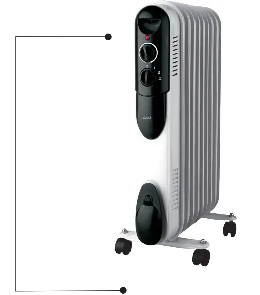 AIM Slim 9 Fin Oil Heater 2000 W -