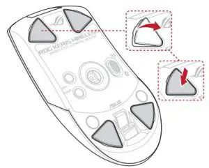 FIG 10 Replacing the mouse feet