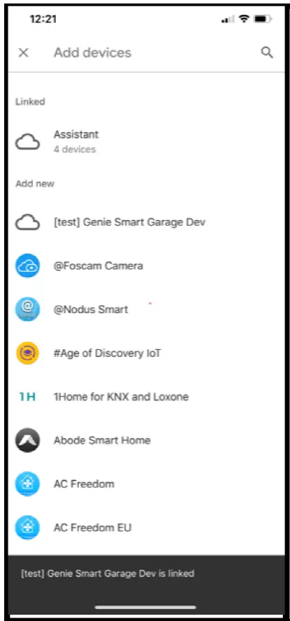 ALADDiN Connect Google Home with The Garage Door Account Log in