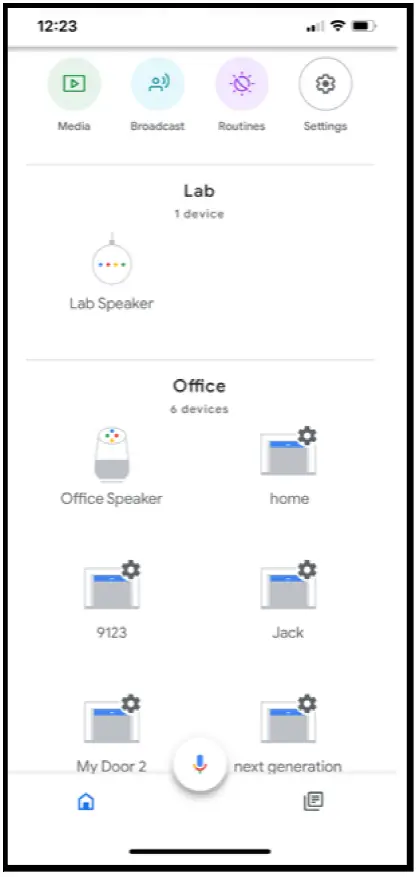 ALADDiN Connect Google Home with The Garage Door Device has been Added to the Home