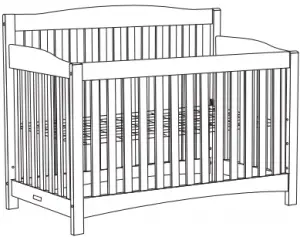 Assembling Monterey Crib -Step 4 - Figure 1