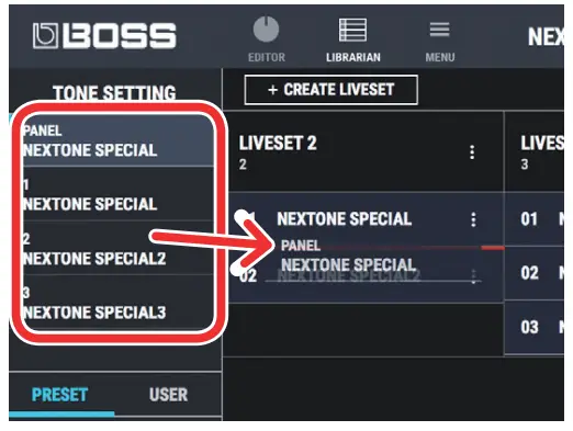 BOSS Using NEXTONE SPECIAL EDITOR - figure 27