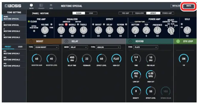 BOSS Using NEXTONE SPECIAL EDITOR - figure 5
