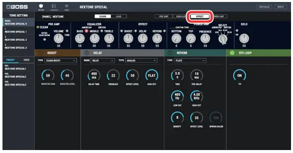 BOSS Using NEXTONE SPECIAL EDITOR - figure 50