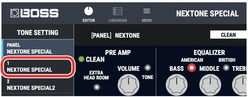 BOSS Using NEXTONE SPECIAL EDITOR - figure 9