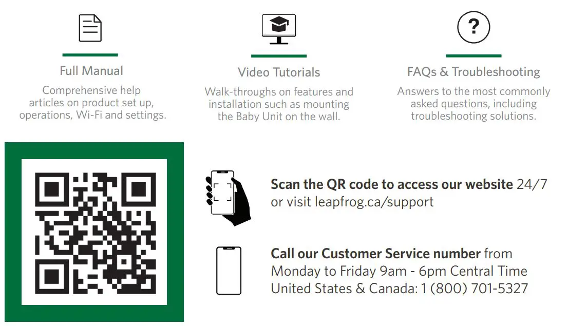 LeapFrog LF815HD 5 inch WiFi High Definition Video Monitor User Guide - Full Manual