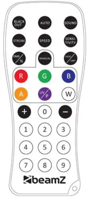 beamZ 8715693322699 Slimpar 30 UV LED Wash remote controller