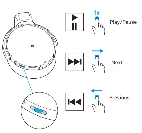 SENNHEISER SEBT4 HD 450SE 4.50BTNC Bluetooth Wireless Headphones with Active Noise Cancellation - play pause