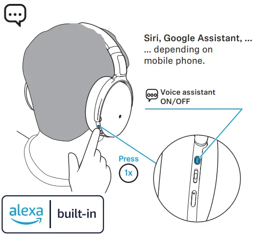 SENNHEISER SEBT4 HD 450SE 4.50BTNC Bluetooth Wireless Headphones with Active Noise Cancellation - siri