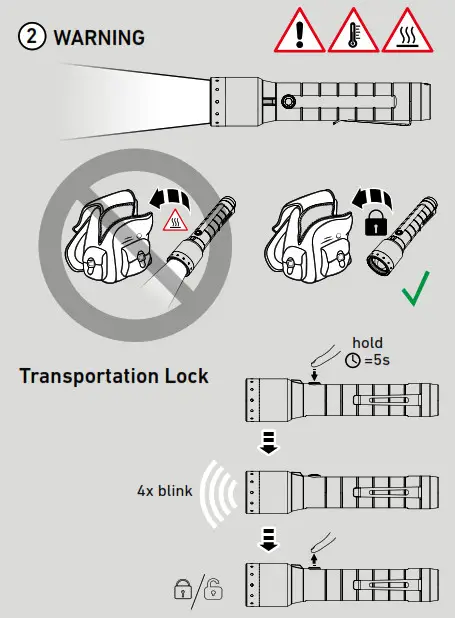 LEDLENSER 502189 P6R Signature LED Torch Rechargeable-CAUTION