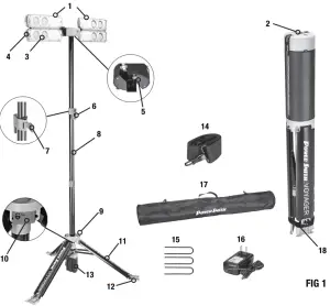 POWERSMITH PVLR8000A 8000 Lumen Rechargeable LED Work Light - fig