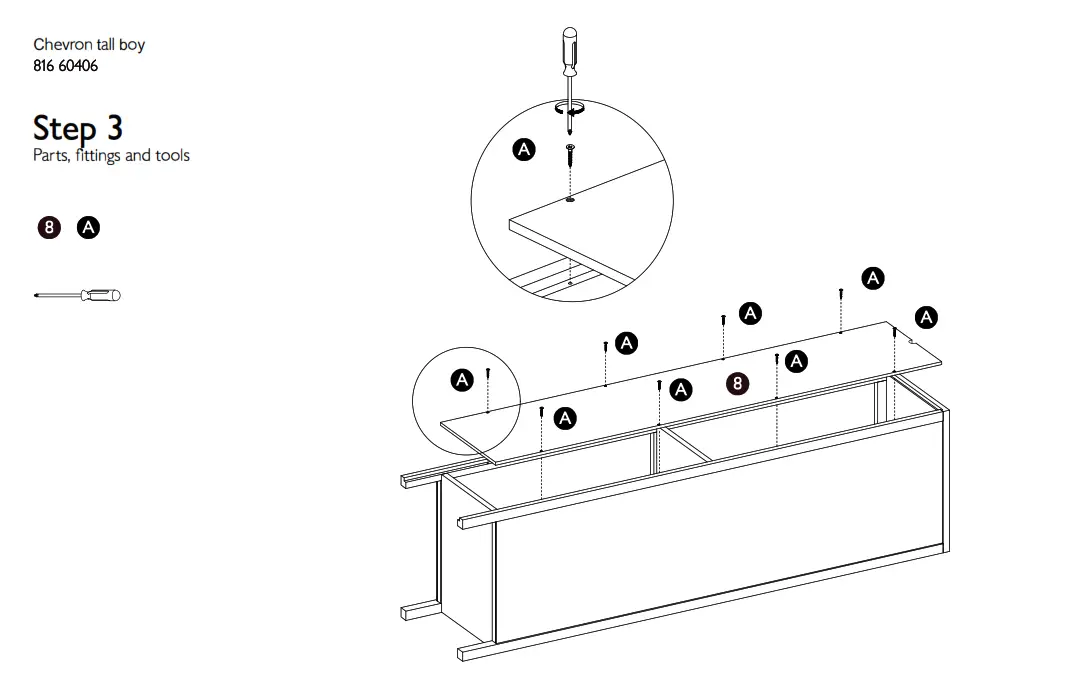 JOHAN Chevron Tall Boy - Step 3