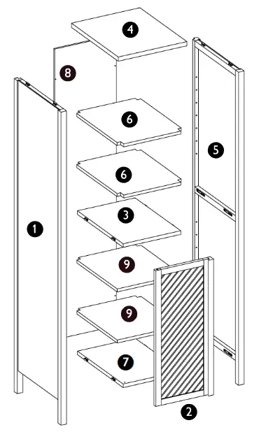 JOHAN Chevron Tall Boy - cabinet