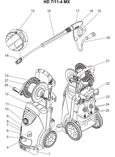KARCHER HD 7 11 4 M Cold Water High Pressure Cleaner - overview 2