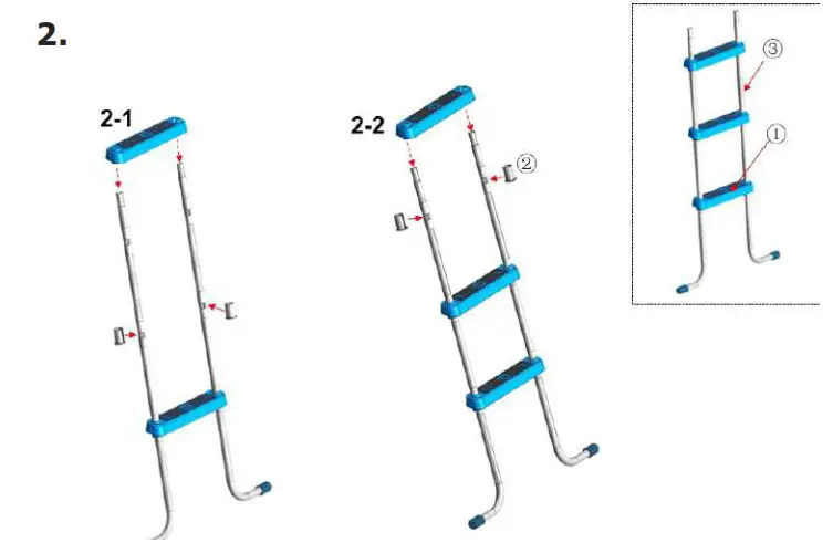 EXIT TOYS 30 93 43 00 109 cm 42 9 Inch Pool Ladder - Part reference 3