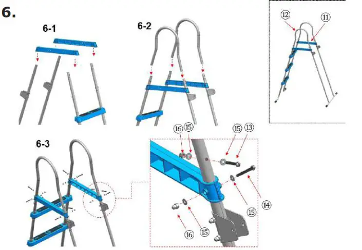EXIT TOYS 30 93 43 00 109 cm 42 9 Inch Pool Ladder - Part reference 7