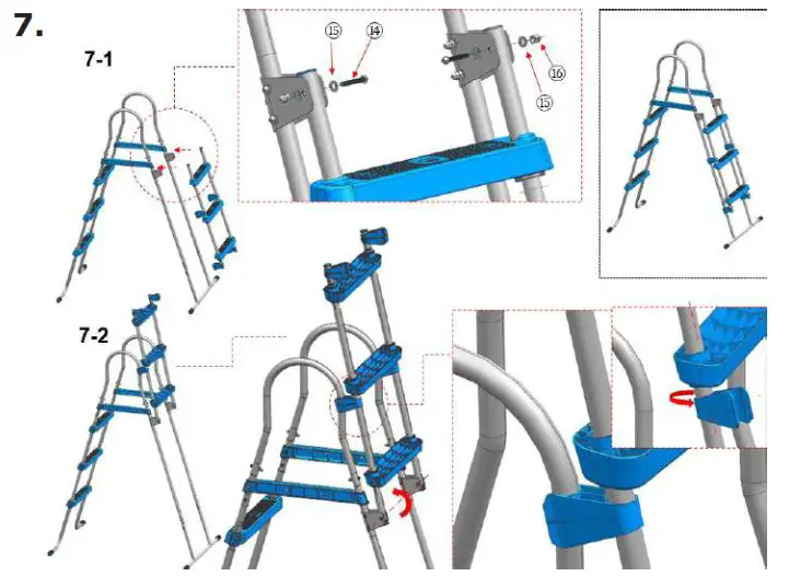 EXIT TOYS 30 93 43 00 109 cm 42 9 Inch Pool Ladder - Part reference 8