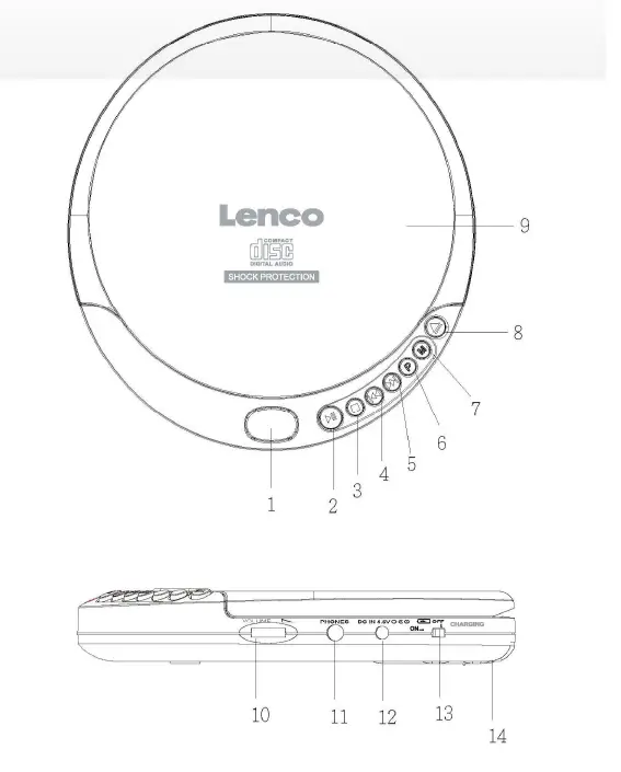 Lenco-CD--Portable-CD-or-MP3-Player -Anti-Shock-and-Charge-Function-FIG-1