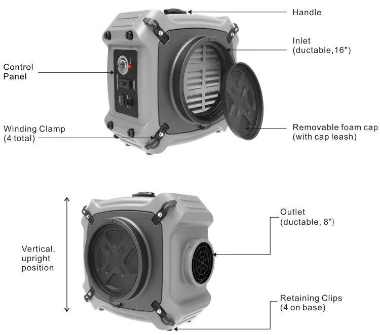 ALORAIR PureAiro HEPA Max 870 Air Scrubber - FIG 1