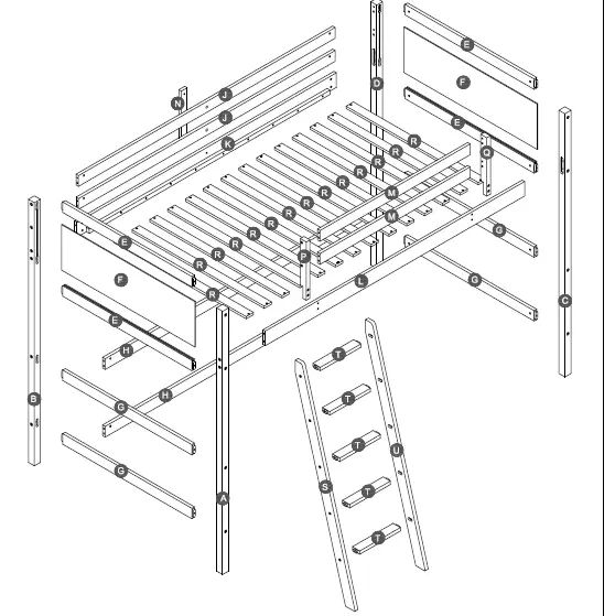 GOJANE-WF292330LWYAAP-Solid-Wood-Loft-Bed-with-Ladder-fig-1