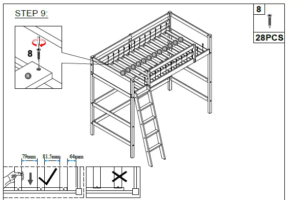 GOJANE-WF292330LWYAAP-Solid-Wood-Loft-Bed-with-Ladder-fig-8