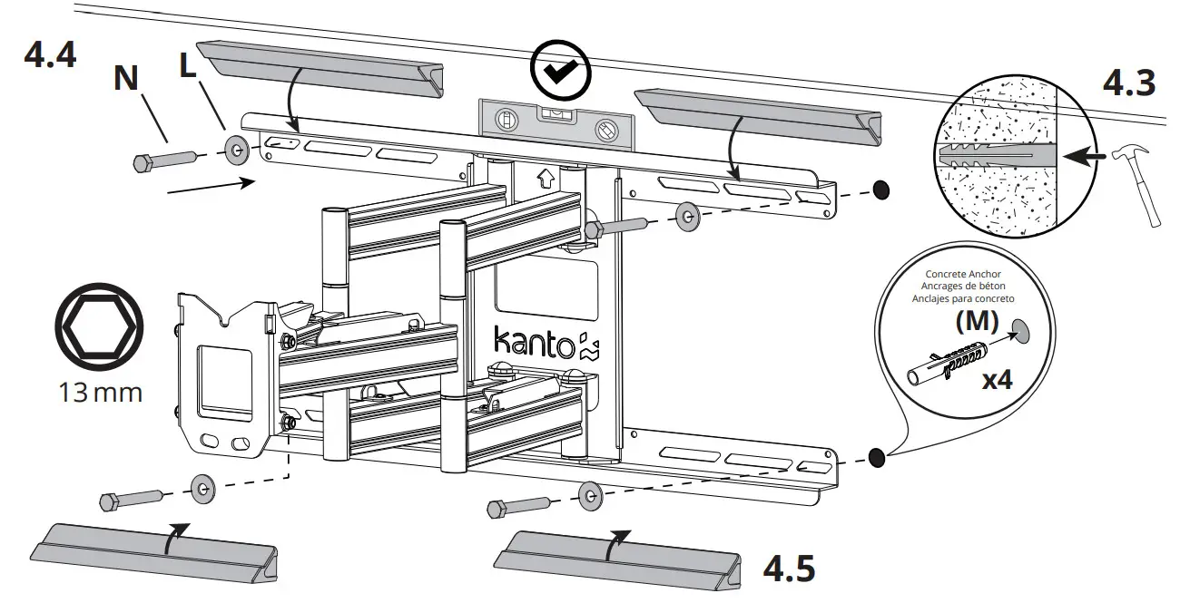kanto PDX650 Full Motion TV Wall Mount - Figure 15