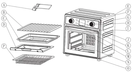 Kalamera KAF-D18DL Air Fryer Oven-fig2