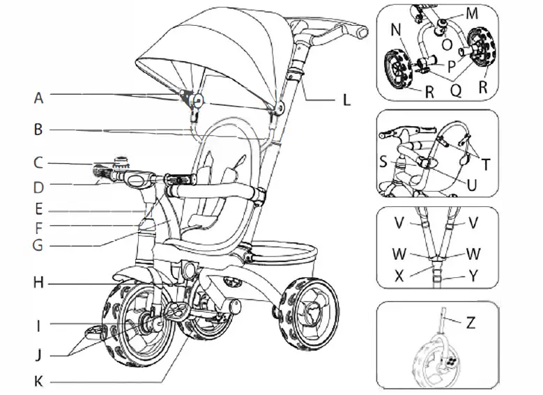 infans-TY326400-4-in-1-Push-and-Ride-Stroller-Tricycle-3