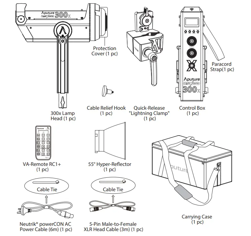 aputure light storm 300x bi-color led light kit with v-mount battery plate-1