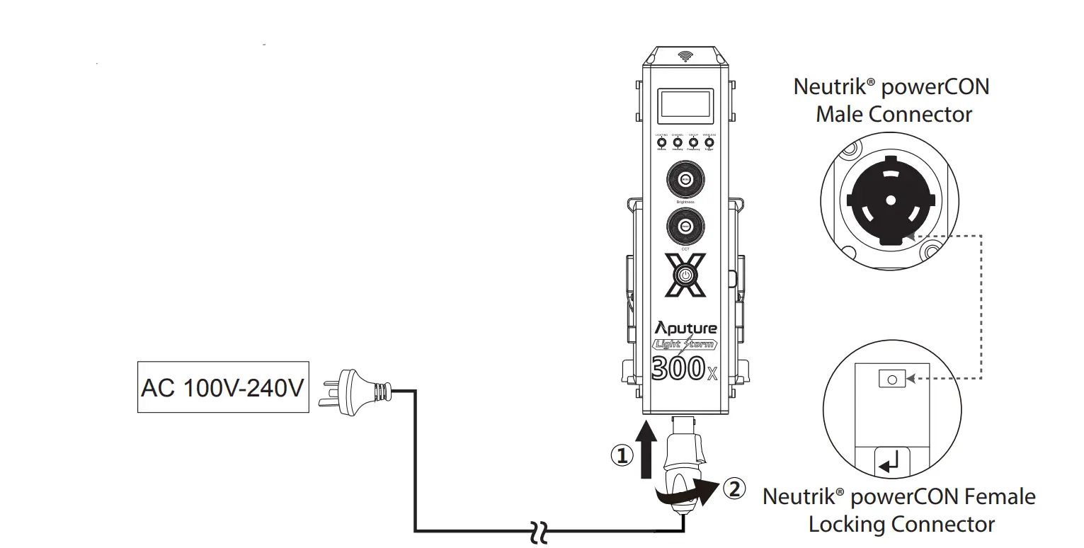 aputure light storm 300x bi-color led light kit with v-mount battery plate-12