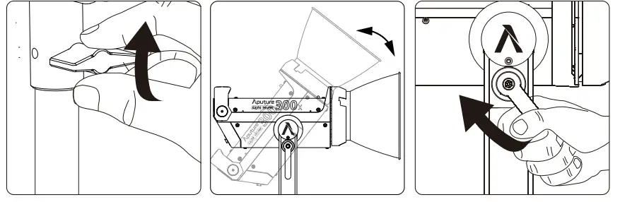 aputure light storm 300x bi-color led light kit with v-mount battery plate-9