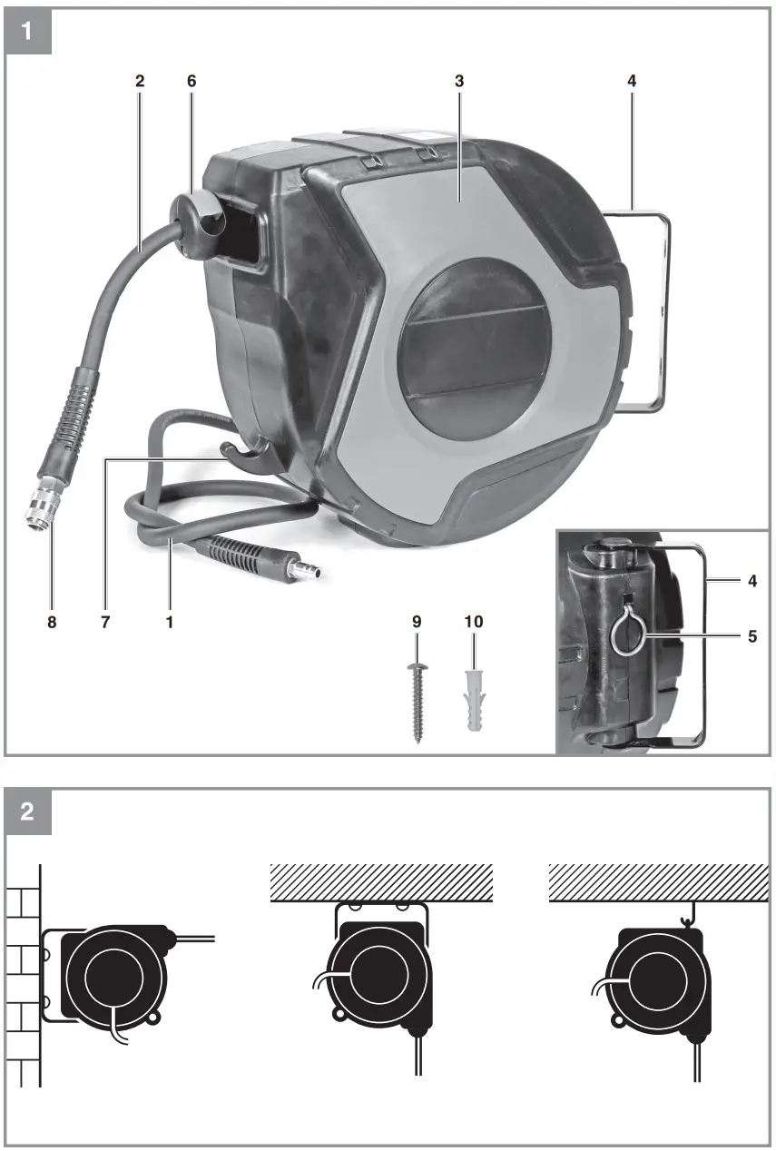 Einhell TC PH 150 Compressed Air Hose Reel - FIG