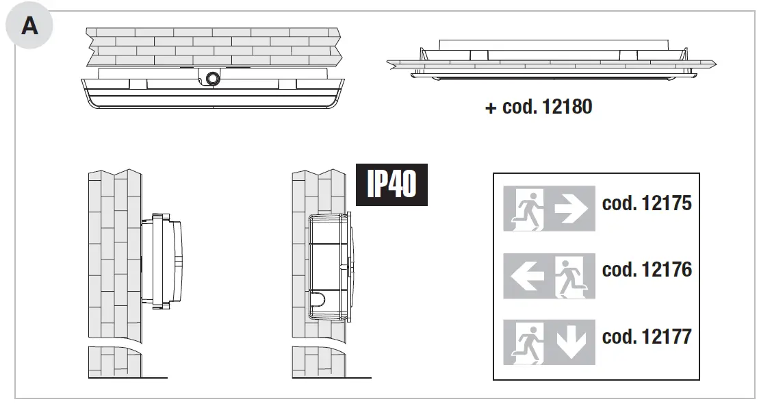 Beghelli-12182-Logica-LED-Luminaire-FIG-1