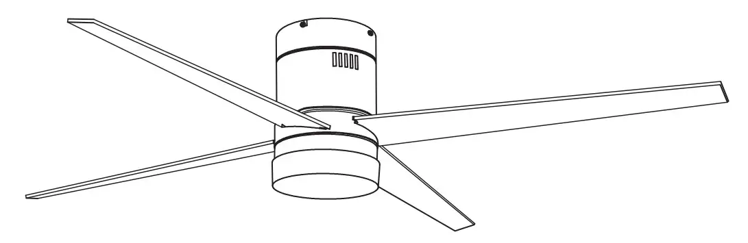 WINGBO 52In 4 Blade LED Ceiling Fan